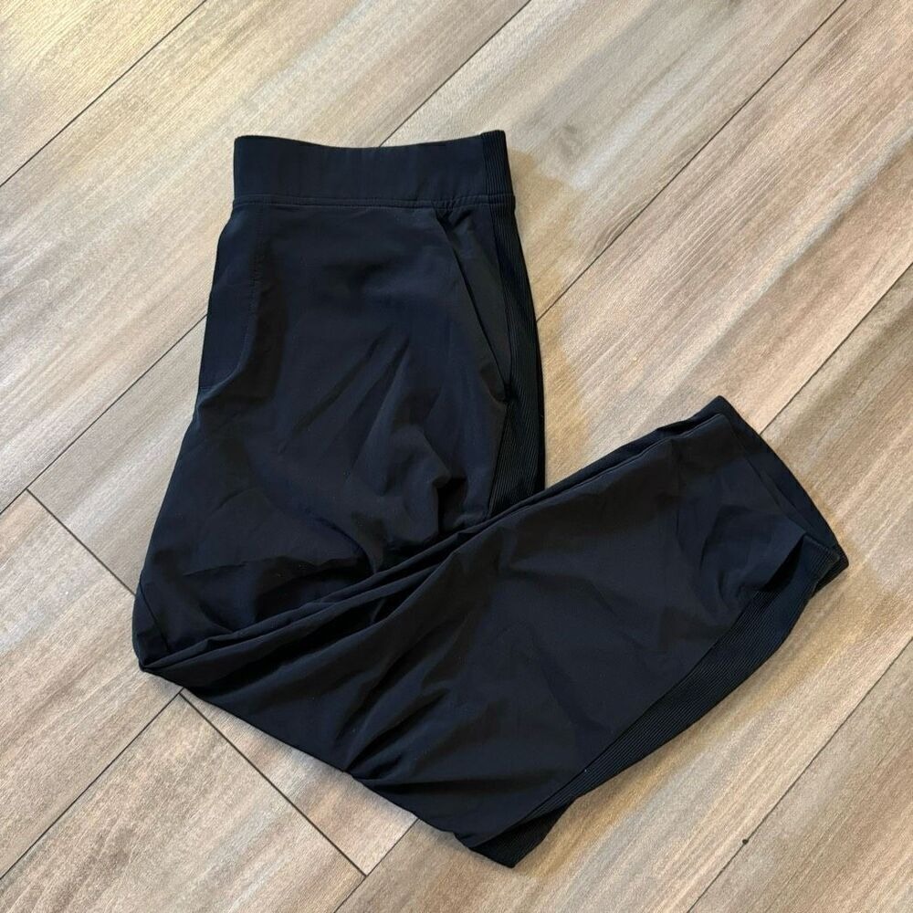 Athleta Black Athleisure Pants Side Stripe Cropped Lounge Activewear (Bin‎ O-39)